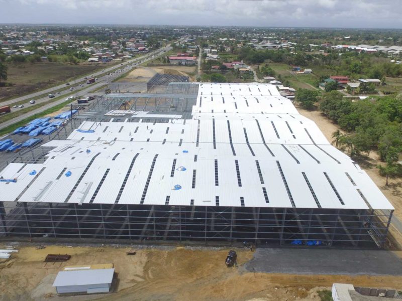 629x387 Unicomer industrial prefabricated multistory steel building warehouse, office building and distribution center located in Freeport, Trinidad