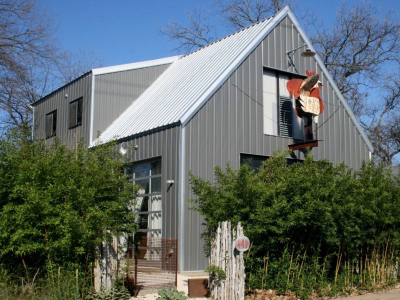 Gray Residential Workshop Steel Building. 30x48 located in Austin,TX.