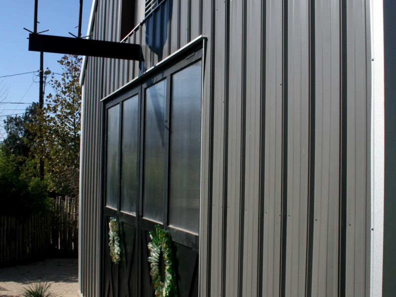Gray Residential Workshop Steel Building. 30x48 located in Austin,TX.