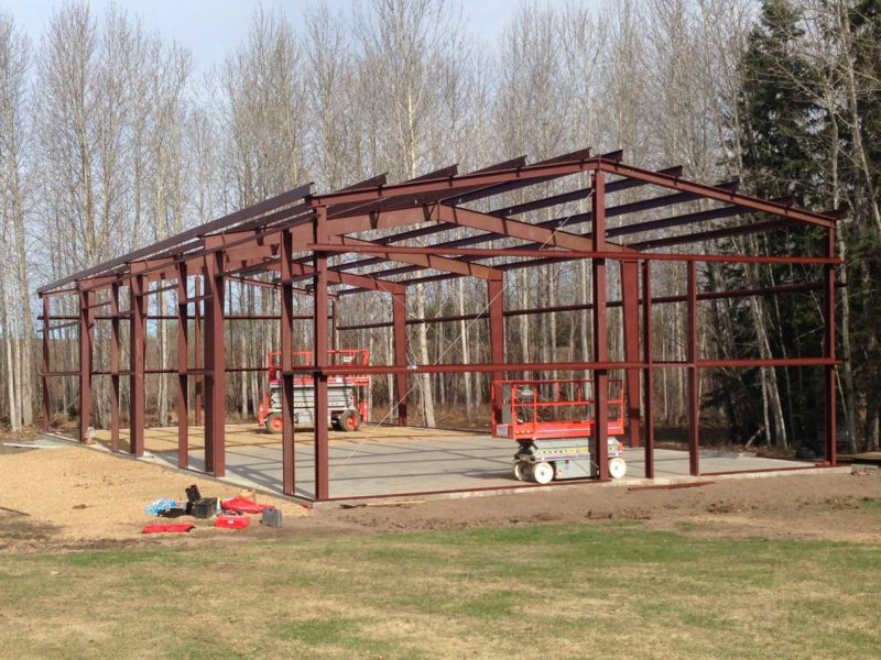 40x96 tan Agricultural Storage Steel Building located in Athabasca, Alberta, Canada.
